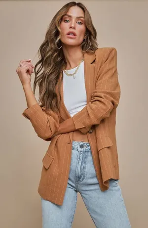 VICI ✨HP✨AMBER LINEN BLEND BLAZER✨ thumbnail 1