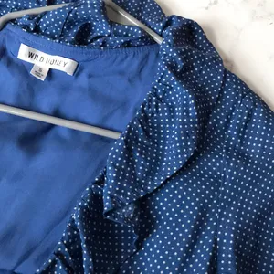 Boutique Wild Honey Blue Polka Dot Romper thumbnail 4
