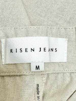 Risen Jeans Linen Blend Wide-Leg Pleated Trouser Pants Size Medium thumbnail 12