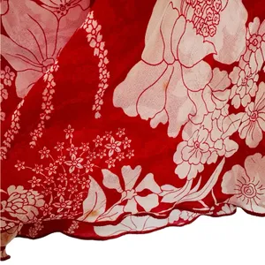 Vintage Y2K Babydoll Top Milkmaid Red Floral Ruffle Bow Fairy Coquette Size L thumbnail 6