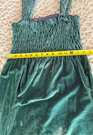 Free People Camille Midi Dress Velvet Smocked Boho Sapphire Women's Size: XS thumbnail 7