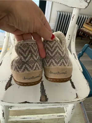 Smartwool Neutral Beige Knit Slip-On Slippers with Subtle Gray Swirl thumbnail 7