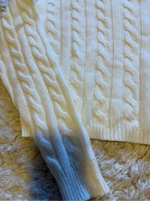 Aeropostale Cable Knit Cropped Sweater - White thumbnail 4