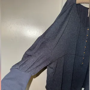 Free People Navy Button-Down Blouse thumbnail 4