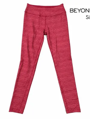 Beyond Yoga Spacedye Leggings Women M Red Heather Mid Rise 28" Made USA thumbnail 1