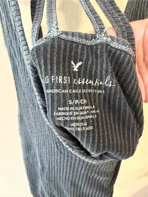 Hollister Navy Ribbed V-Neck Tank with Strappy Ring Back thumbnail 4
