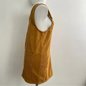 NEW Blue Spice Corduroy Overall jumpsuit Dress Mustard yellow MEDIUM boho thumbnail 6