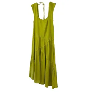 Free People Green MIDI Assymetrical Hem Dress(Size Large) thumbnail 3