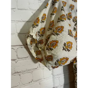 Anthropologie dRA Carmella Mini‎ Dress Floral Cotton Smocked Tiered Yellow White thumbnail 6