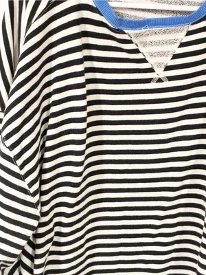 Free People We The Free Classic Striped Crew in Black Combo Black White Large thumbnail 3