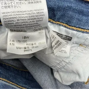 Levi’s Premium Wedgie Skinny Jeans 18W High Rise Distressed Raw Hem Blue thumbnail 10