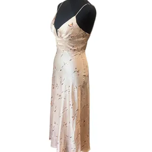 NWT Selfie Leslie LAKE COMO FITTED BODICE MIDI DRESS ORCHID PRINT BEIGE XS thumbnail 12