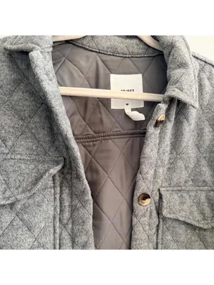 Object Vera Owen Long Quilted Jacket/Schaket Gray Size M thumbnail 3