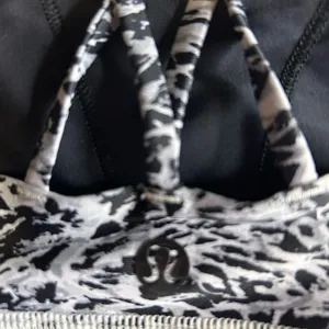 Lululemon Athletica Black and White Free To Be Patterned Sports Bra thumbnail 3