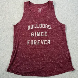 Bulldogs Since Forever Blue 84 Tank Top Women's XL Maroon Heathered Cross Back thumbnail 6