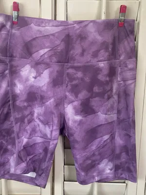 Athletic Works Purple Tie-Dye High-Rise Bike Shorts thumbnail 2