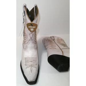 New NWT Womens 7 Ariat Goldie Boot Western Distressed White Leather Short Pretty thumbnail 2