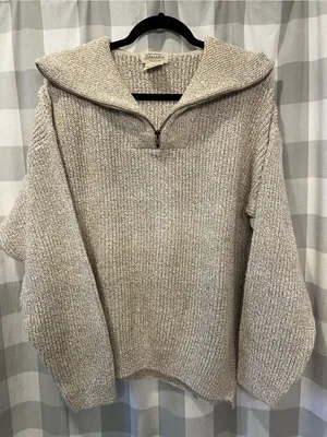Sundance Men’s Zip-Up Shawl Collar Sweater - Light Beige thumbnail 2