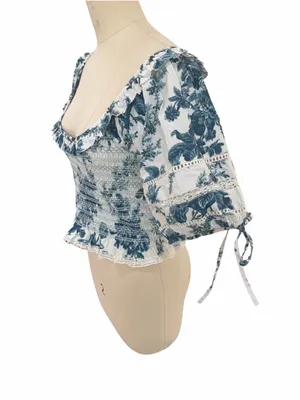 LoveShackFancy Molly floral top size xs thumbnail 4