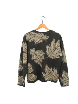 Vince Leaf Jacquard Pullover Alpaca Mohair Wool Blend Sweater M thumbnail 8