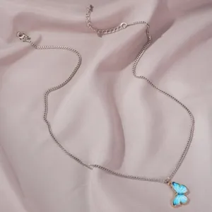3/$30 🤍 Butterfly Charm Necklace Silver thumbnail 2
