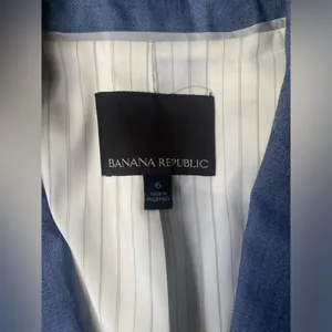 Banana Republic chambray wool blend tunic button down sleeveless vest, size 6 thumbnail 4