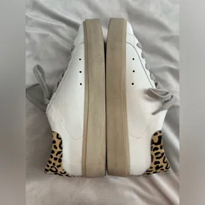 Shu Shop Womens Reba gold crinkle Pre Distressed Platform Sneakers size 9 thumbnail 7