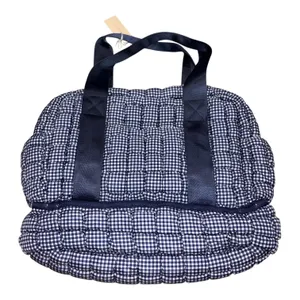 NEW With Tag AS Revival Altar’d State Blue & White Quilted Gingham Gym Bag Tote Laptop Bag thumbnail 1
