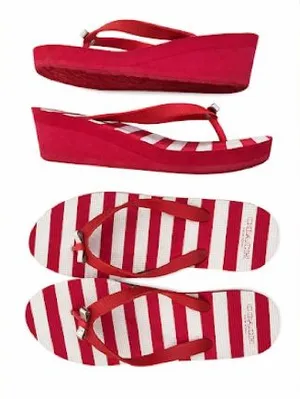 Coach Y2K Pink Platform Wedge Flip Flop Sandals – Retro 2000s pink Stripes thumbnail 1
