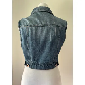 Vintage Y2K Highway Jeans Denim Cropped Vest thumbnail 6