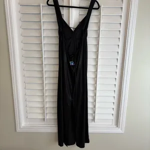 Zara Black Shimmer Halter‎ Neckline Maxi Dress Size Large thumbnail 2