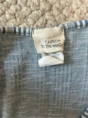 Caution To The Wind V-neck Dusty Blue Dress Knee Length Women Small Short Sleeve thumbnail 4