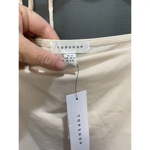Topshop Bodysuit Women's 8-10 Ivory Long Sleeve Square Neck Polyester Blend B4 thumbnail 2