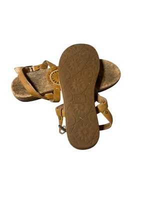 UGG Ayden II Brown Leather Medallion Cork Thong Slingback Sandals Size 8 thumbnail 6
