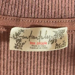 388 | Free People Intimately Ribbed V-Neck‎ Collared Bodysuit Mauve Women XL thumbnail 3