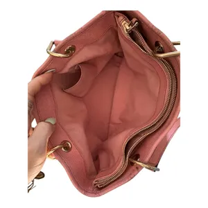Gucci Vintage GG Canvas Tote Bag 120837 Pink Leather Gold Hardware Entrupy Auth thumbnail 6