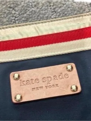 Kate Spade New York Nautical Blue Canvas Tote Bag Purse Travel Beach Resort thumbnail 5