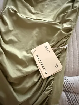 Peppermayo Samara Halterneck Mini Dress Sage thumbnail 2