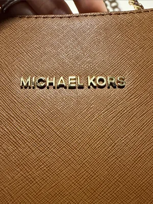 Michael Kors Jet Set Travel Large Bag Chain Straps Brown Full Zip thumbnail 3