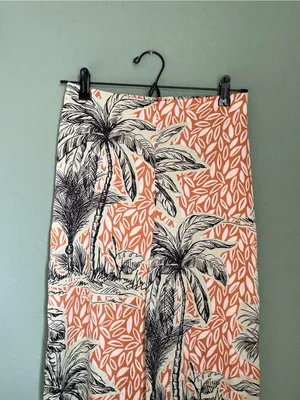 Rachel Zoe Palazzo Pants Size XS Palm Tree Tropical Vacation Resort Wide Leg thumbnail 5