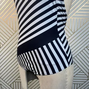 Zara Swimsuit Black and White Striped One-Piece Bathing Suit Size‎ Small thumbnail 7