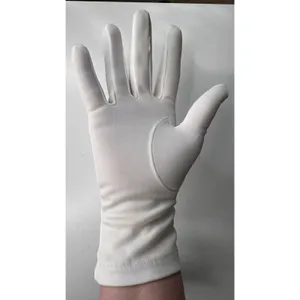 Vintage 1980s White/Ivory Unbranded Satin Beaded Floral Gloves XS S thumbnail 9