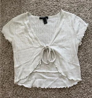 White Forever 21 Tie Top thumbnail 1