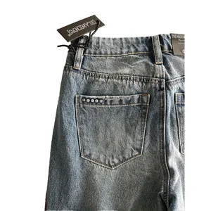 BlankNYC Denim Jeans Button Fly Crop High Rise Blue Distressed Women’s 24 Ripped thumbnail 7