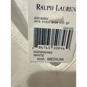 NWT Lauren Ralph Lauren White Short Sleeve Sz M T-Shirt Top Shoulder Cinching U thumbnail 5