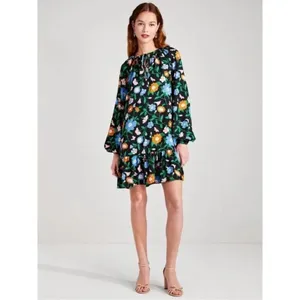 KATE SPADE NEW YORK KATE SPADE Floral Garden Tulip Dress In Black LARGE thumbnail 14