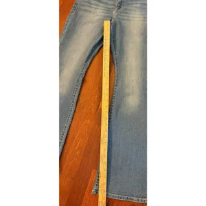 Levis 726 Flare Jeans Womens 31 Blue Denim Striped High Rise Light Wash Stretch thumbnail 5