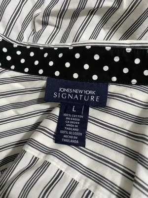 Jones New York 100% Cotton Vertical Stripe Dress Shirt thumbnail 3