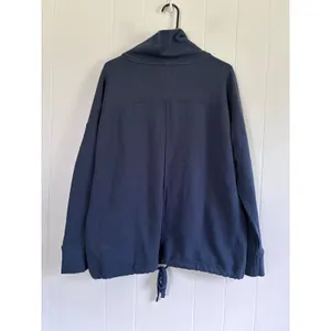 Pact Organic Cotton Shawl Collar Sweatshirt Navy Blue Medium Relaxed Pullover thumbnail 2