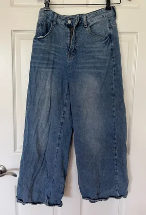 Shein Wide-Leg Pants High-Waisted Blue thumbnail 1